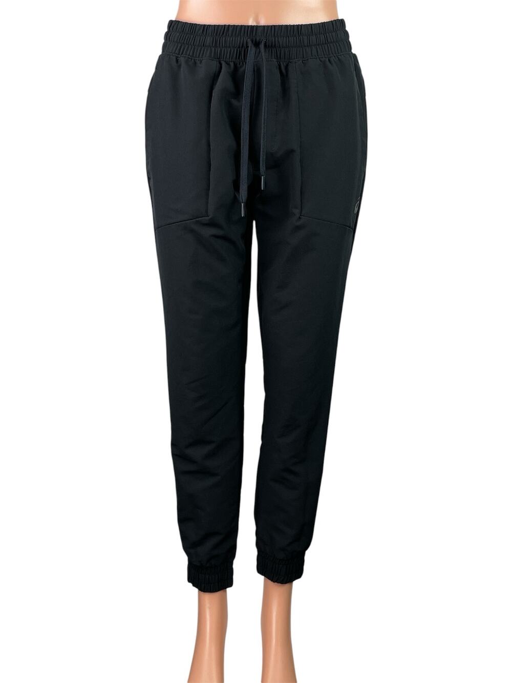 Asics Women's Black High Rise Drawstring Workout Athletic Jogger Pants Size S